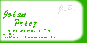 jolan pricz business card